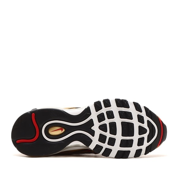 Nike Air Max 97 Og Sneakers in Metallic Gold, Varsity Red, Black, & White 6.5 - Picture 4 of 7